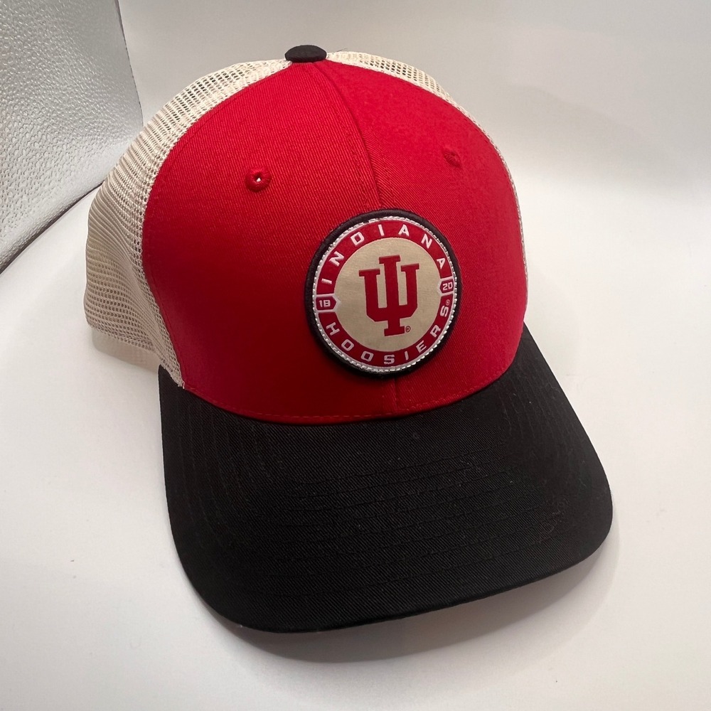 Indiana Hoosiers Red Black‎ Tan Mesh Trucker Hat Cap Adjustable